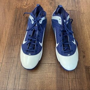 Nike air max Mens baseball cleats blue white Sz 16 shoes athletic